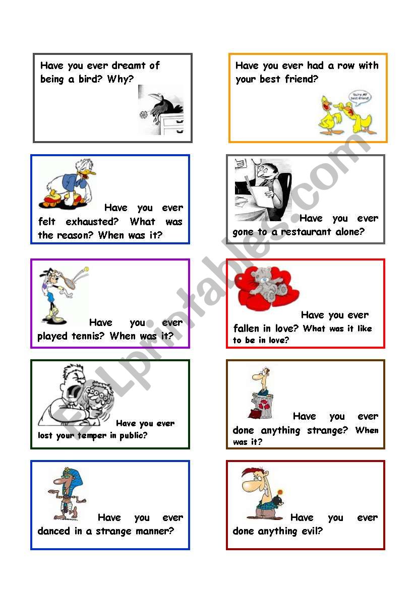 PRESENT PERFECT TENSE worksheet