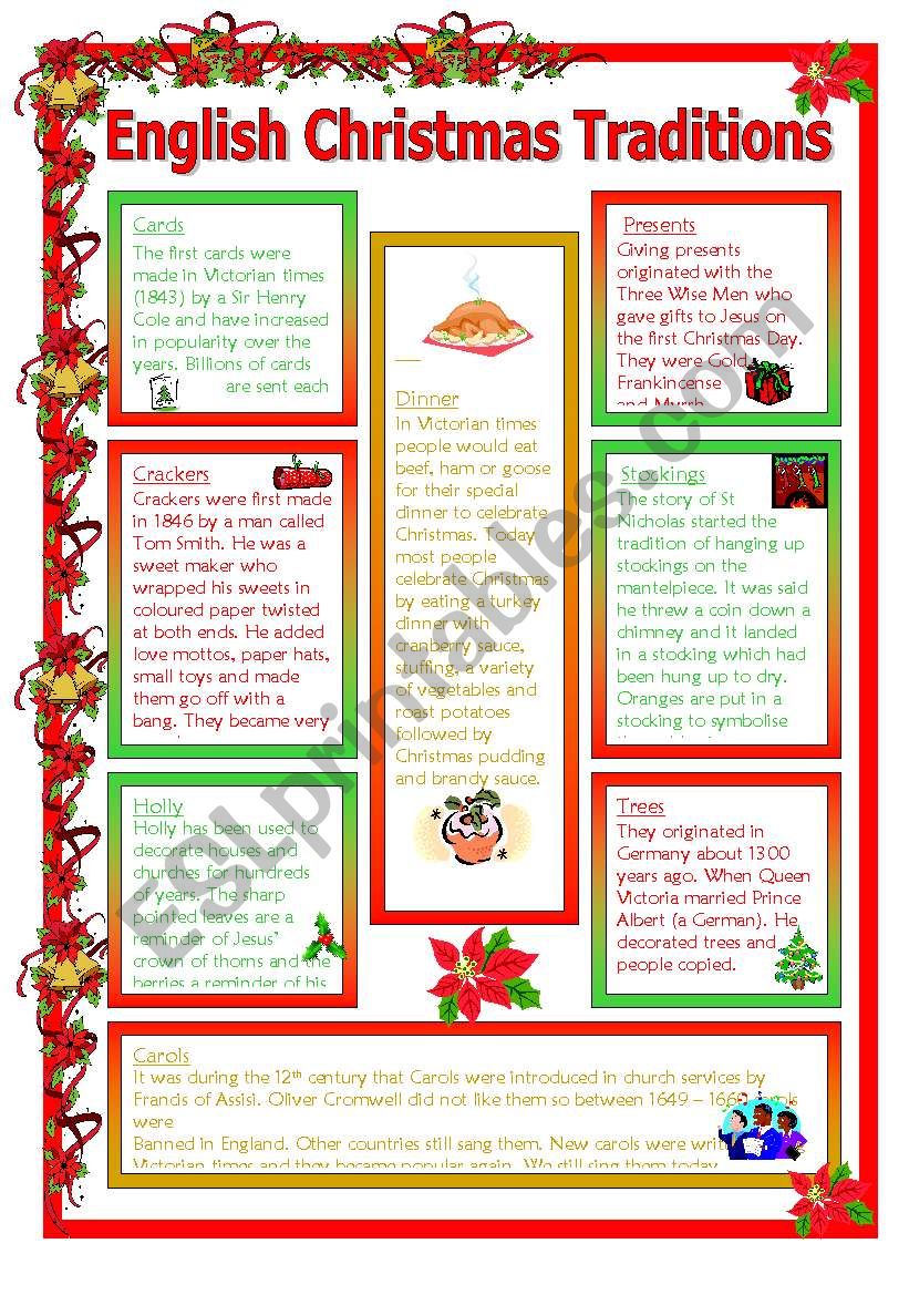 Christmas Traditions worksheet