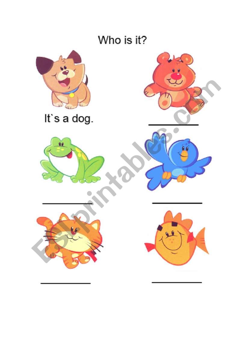 Animals (Who is it?) worksheet