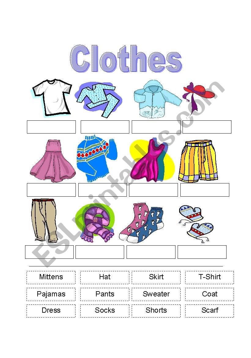 Clothes Worksheet Cut And Paste