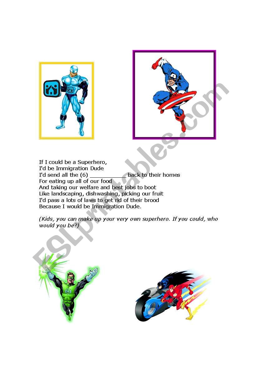 Superhero - Part 2 worksheet