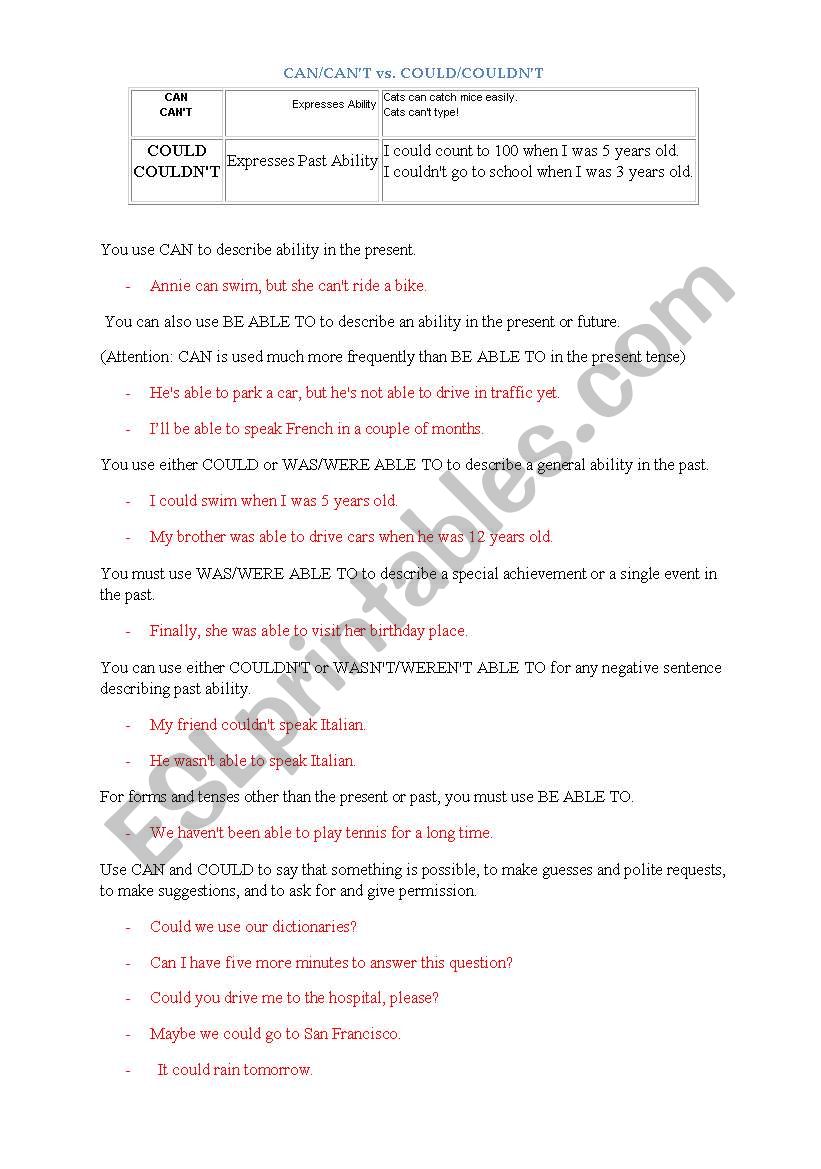 Can worksheet