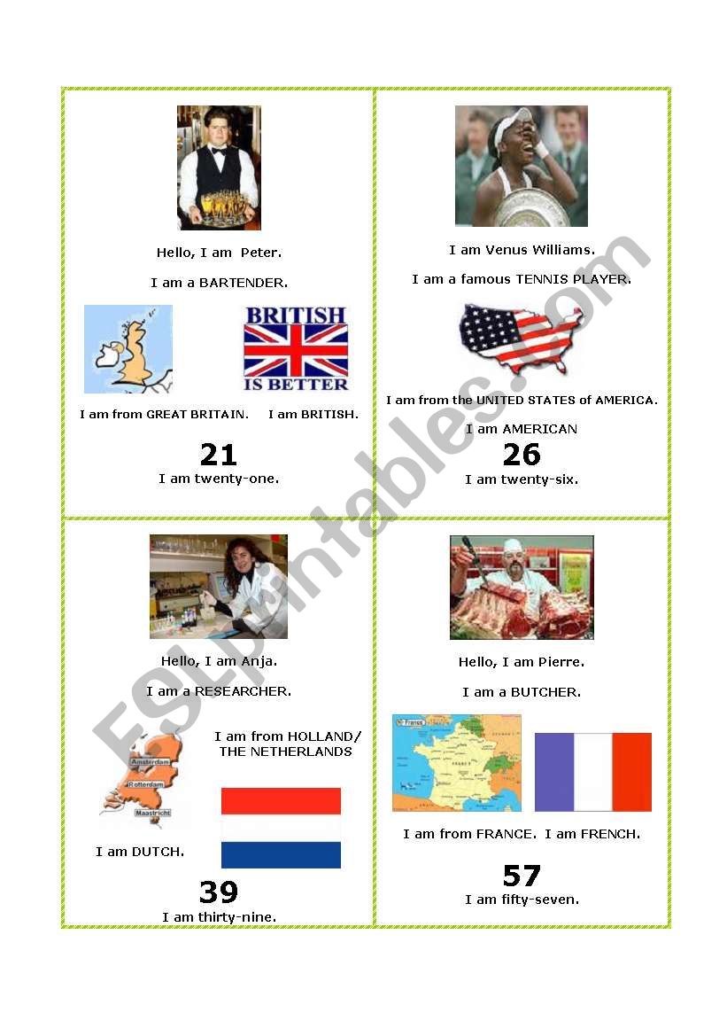 COUNTRIES & NATIONALITIES ACTIVITY CARDS 1