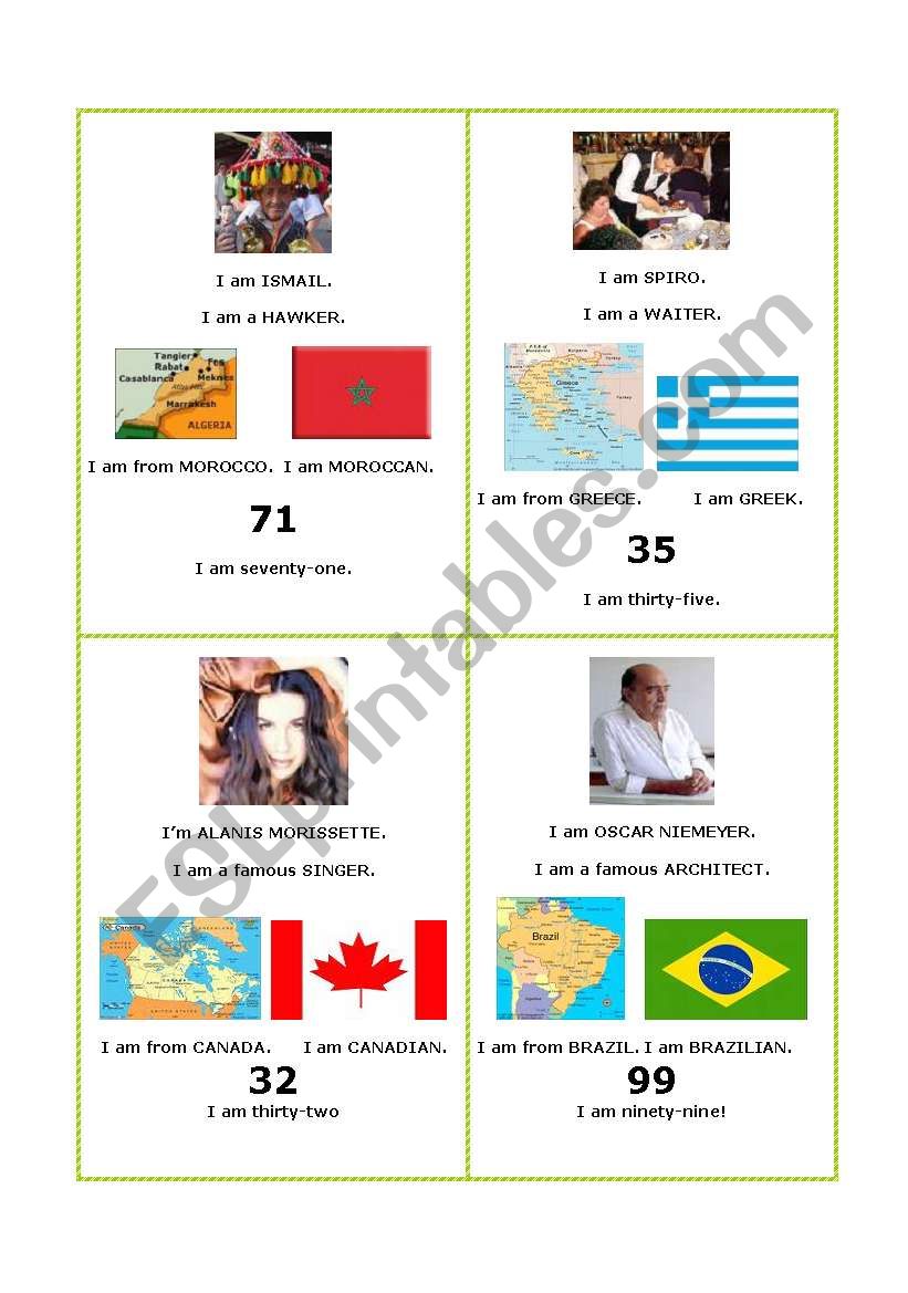 COUNTRIES & NATIONALITIES ACTIVITY CARDS 2