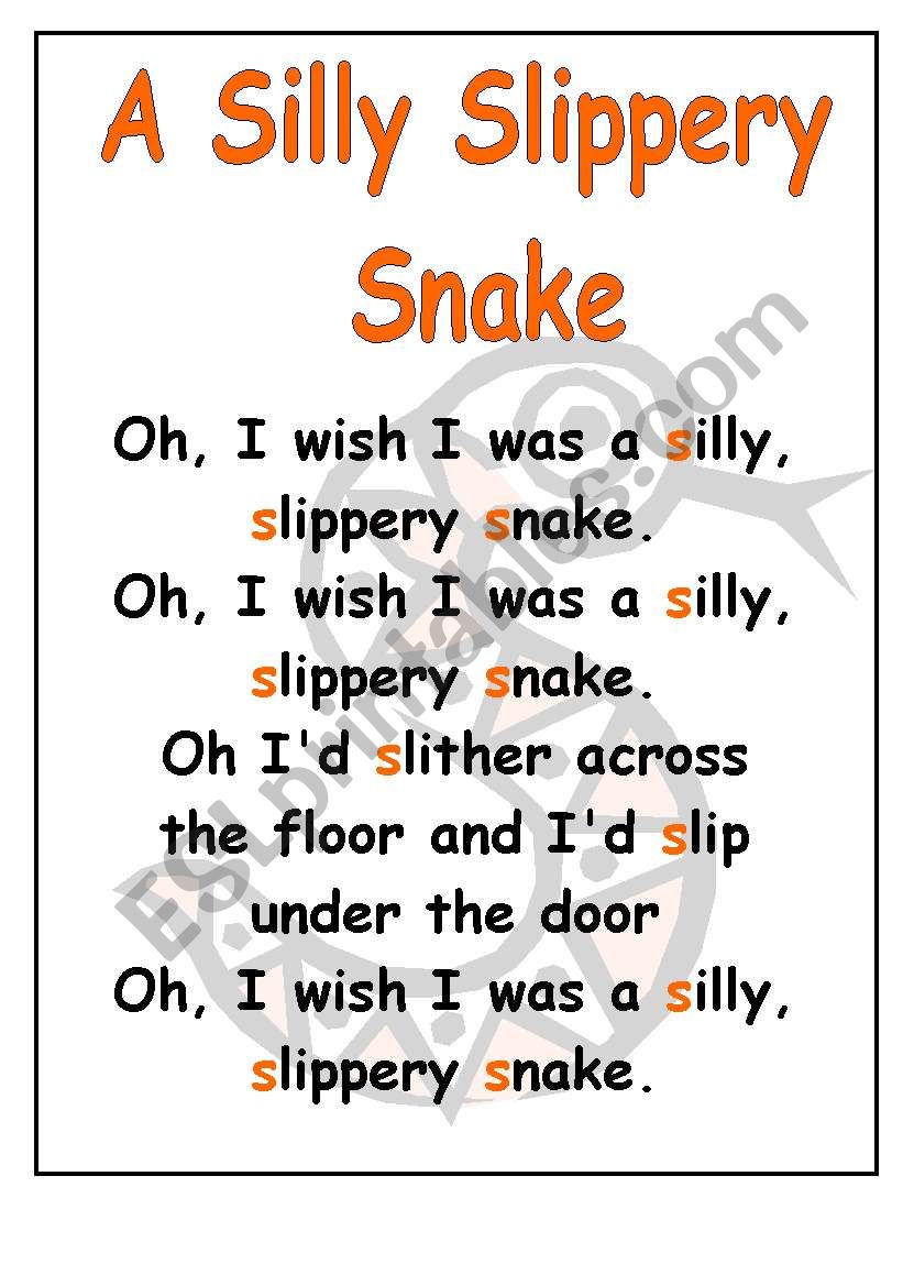 A Slippery Snake worksheet