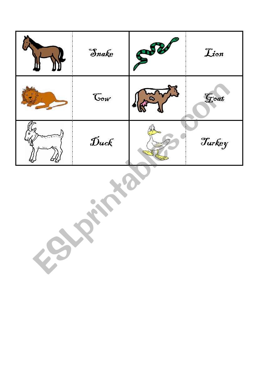 Animals Domino (2) worksheet