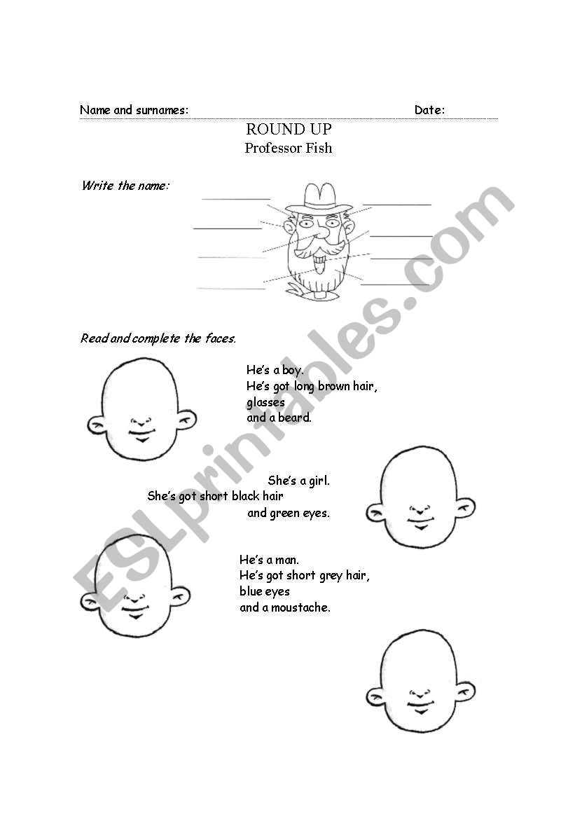 Part of the body worksheet