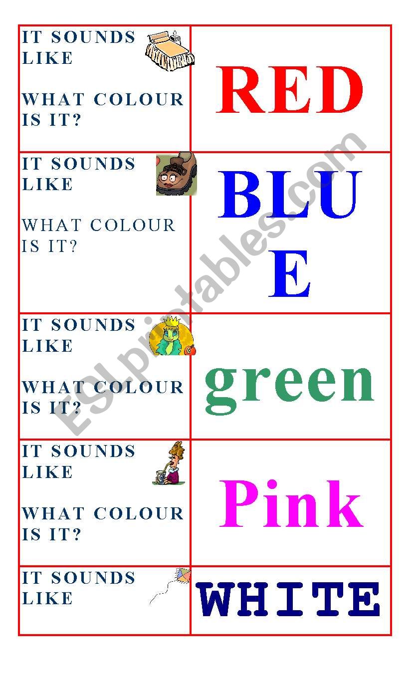 colour rhymes worksheet