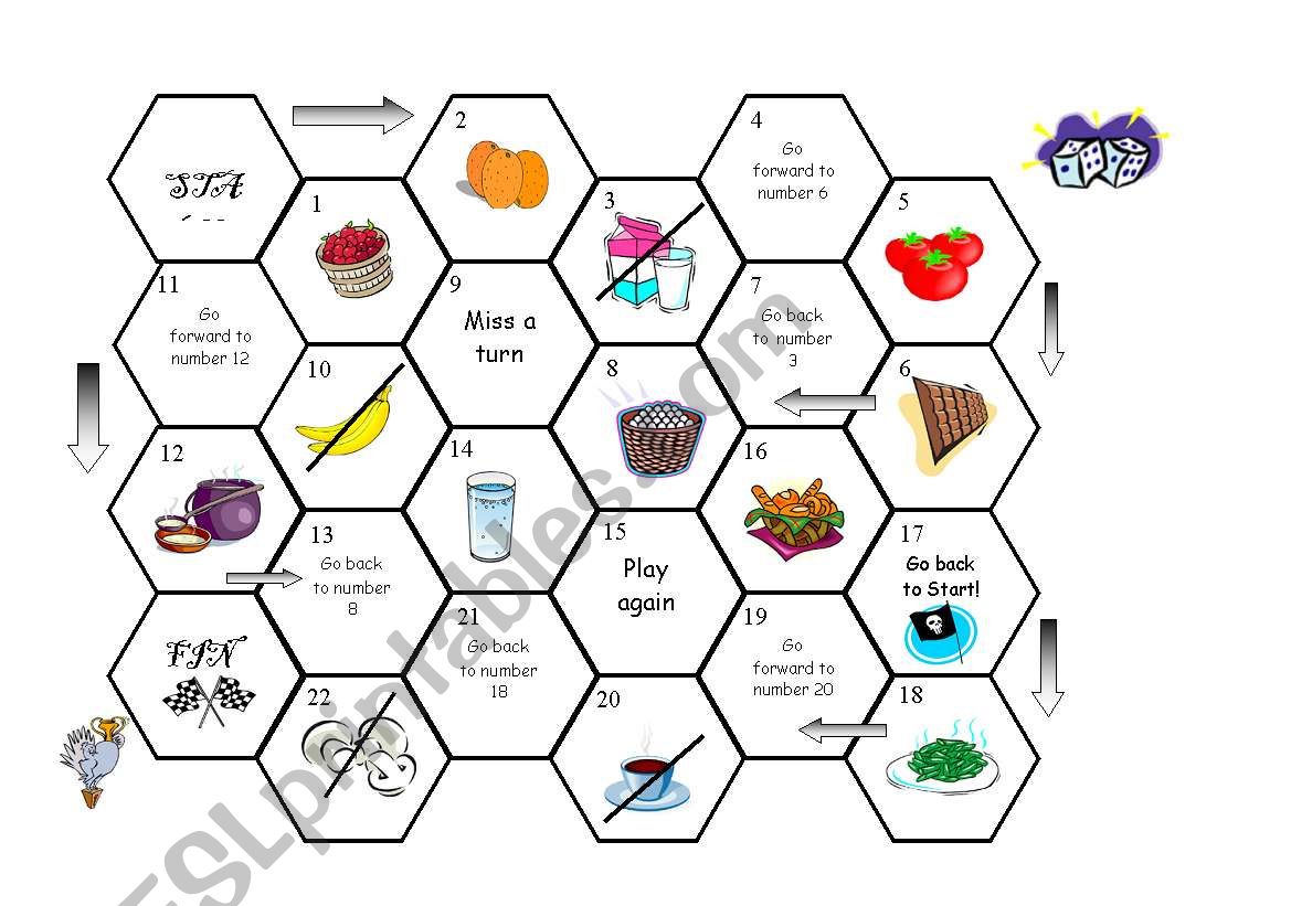 Gameboard on Quantity worksheet