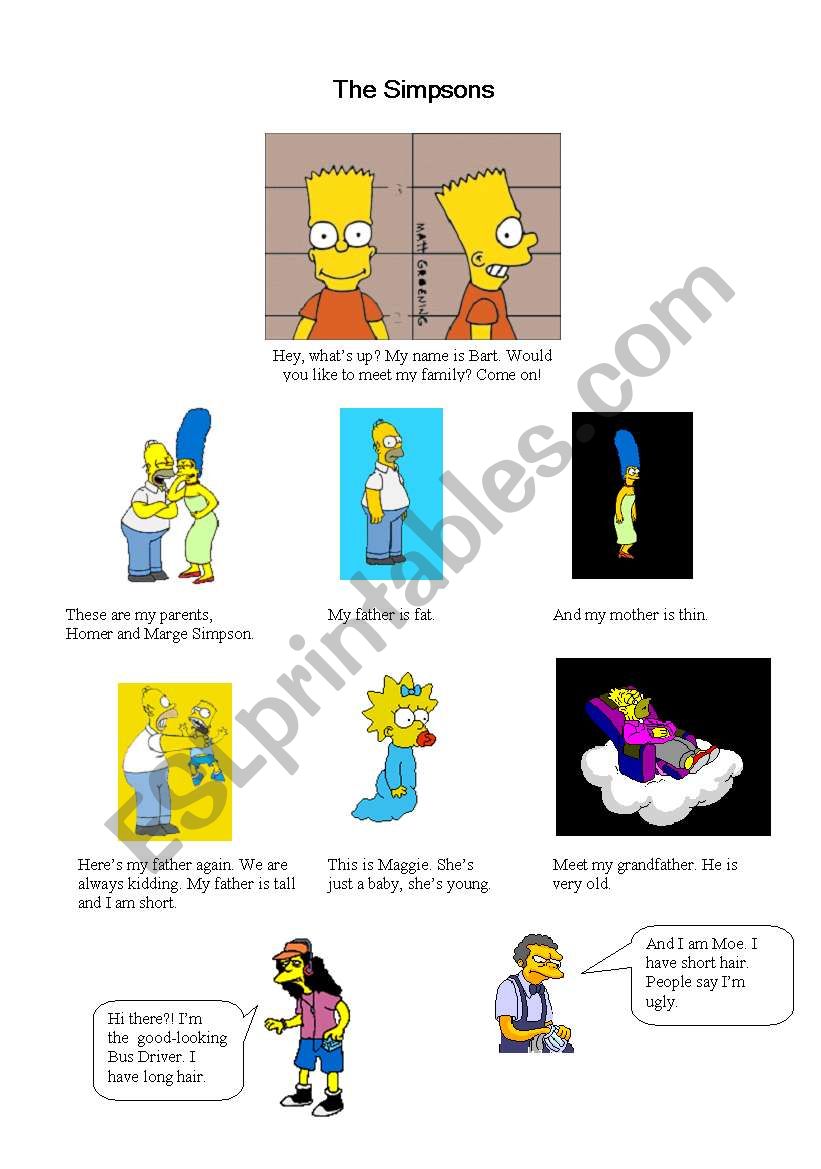 The Simpsons worksheet