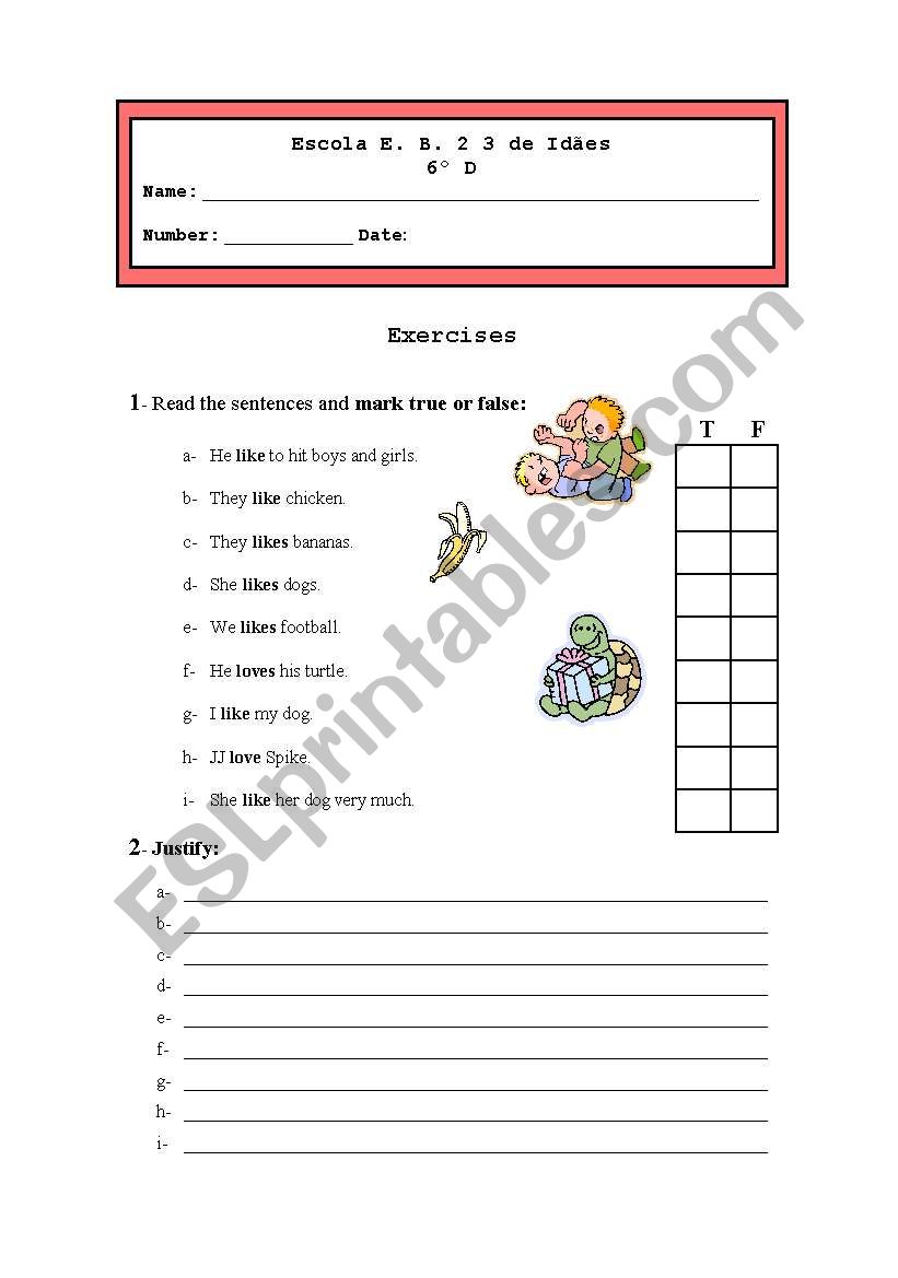 Simple present regular verbs worksheet