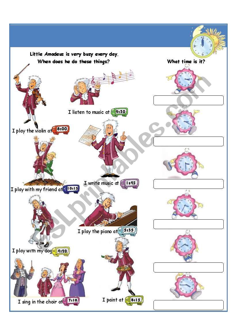 I can tell the time II part worksheet