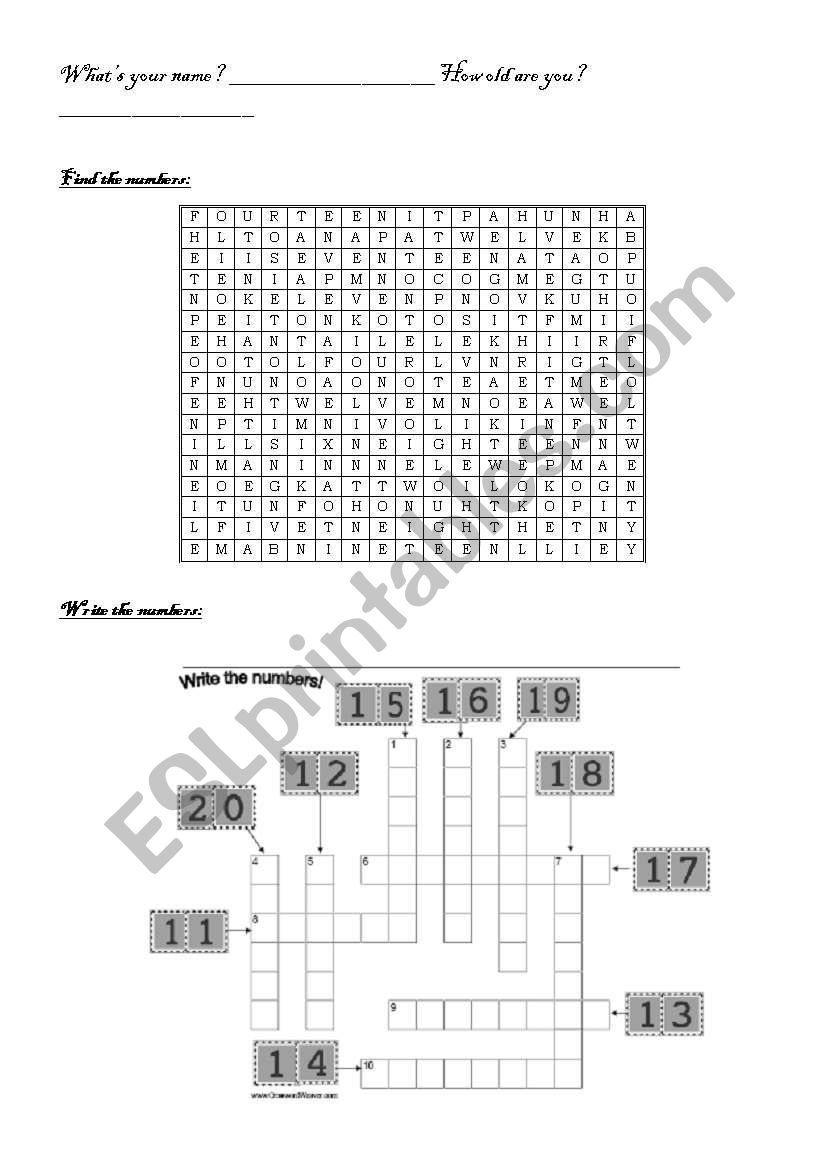 The Numbers worksheet