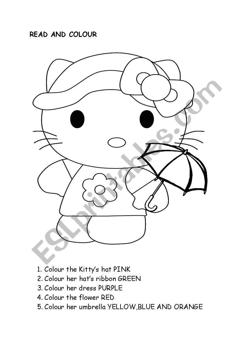 COLOUR HELLO KITTY worksheet