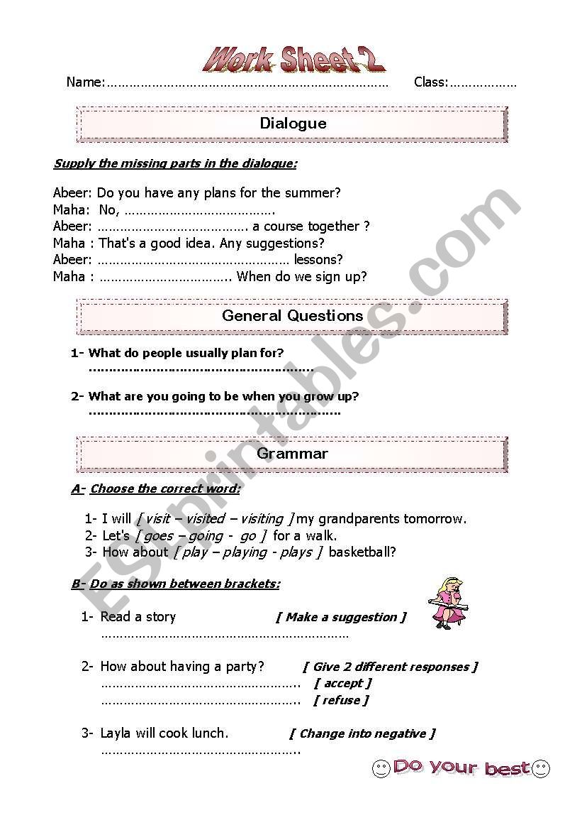 my worksheet worksheet