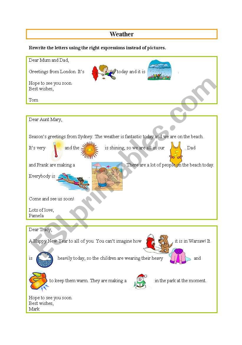 Letters -Weather worksheet