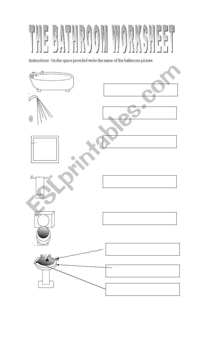 THE BATHROOM worksheet