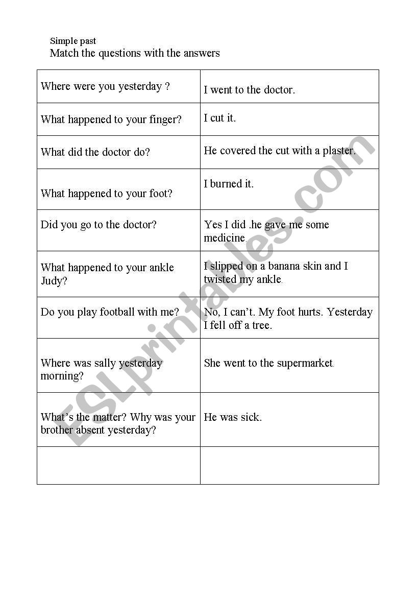 simple past worksheet