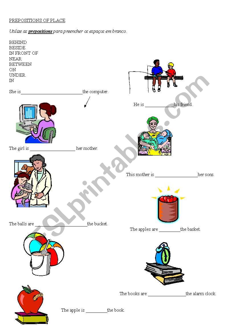 prepositions of place worksheet