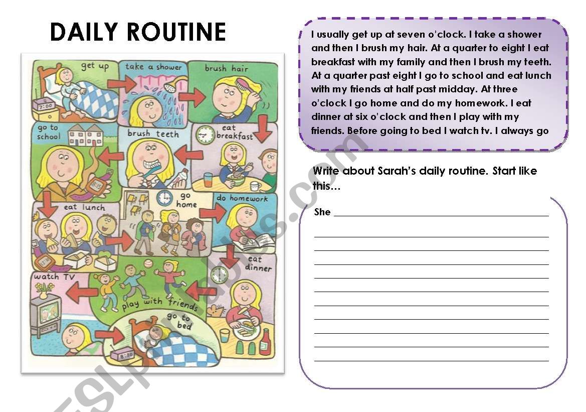 DAILY ROUTINE worksheet