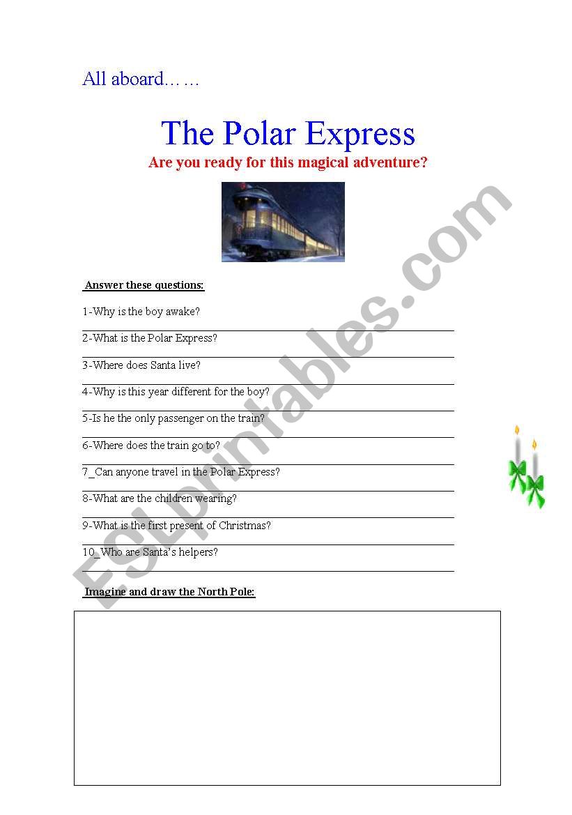THE POLAR EXPRESS MOVIE worksheet