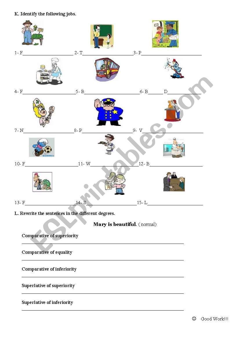 Test - Part II worksheet