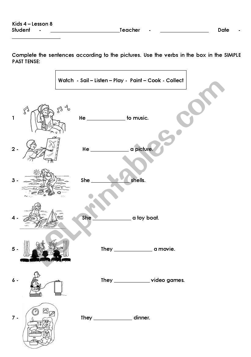 Simple Past - Regular Verbs worksheet