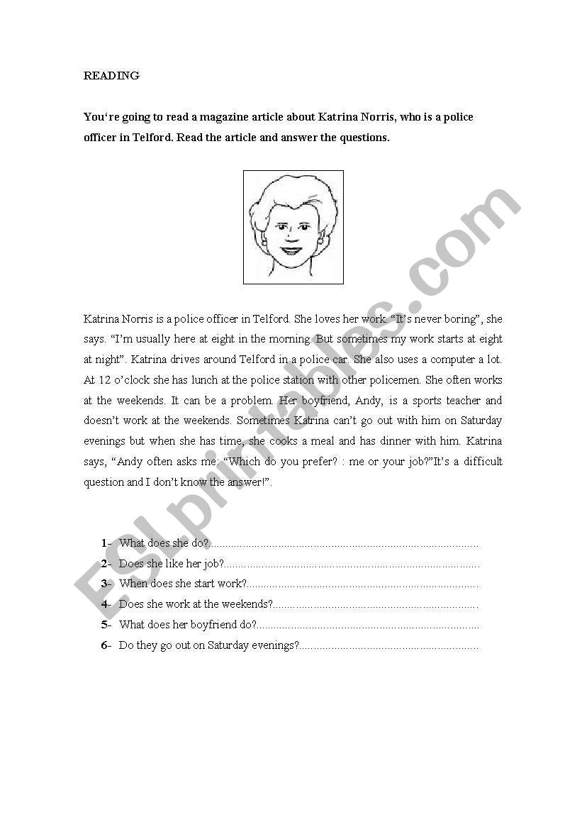 Personal Information worksheet