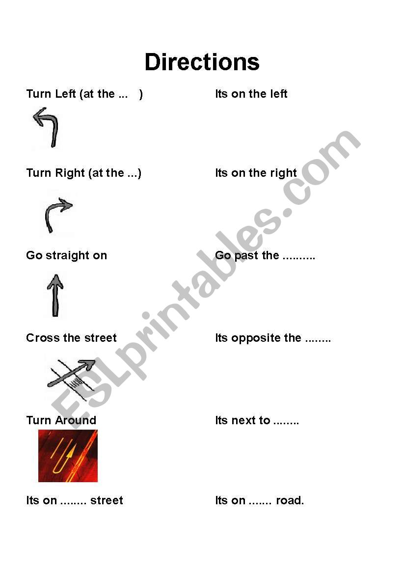 Basic Directions List worksheet