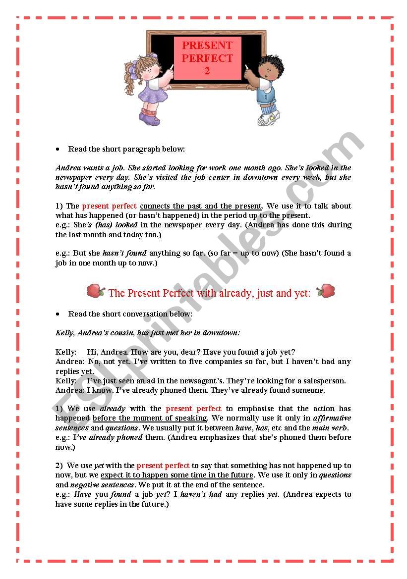 Present Perfect 2 worksheet