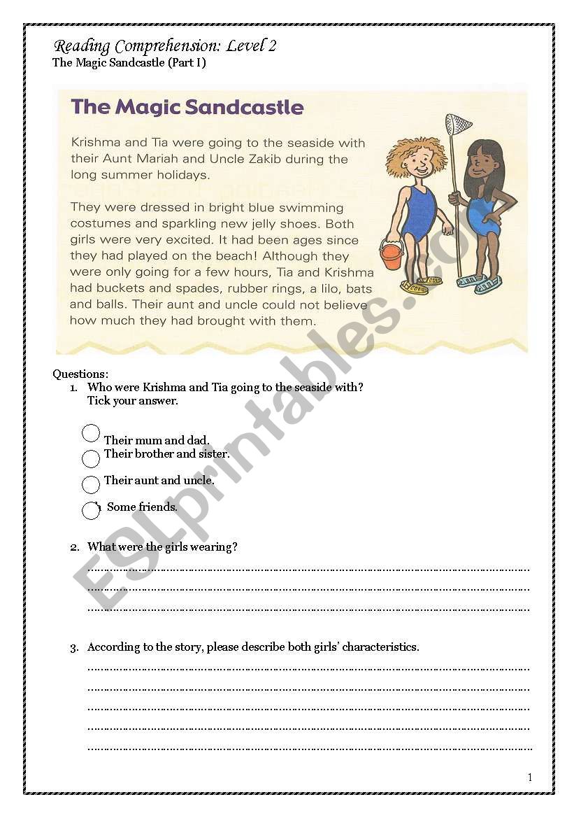 The Magic Sand Castle worksheet