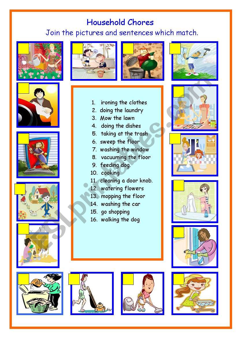 Household Chores worksheet