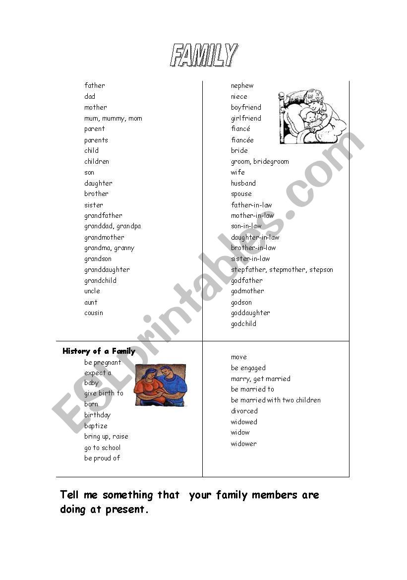 family worksheet