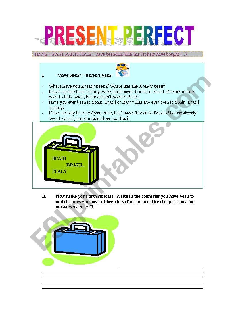 Present Perfect worksheet