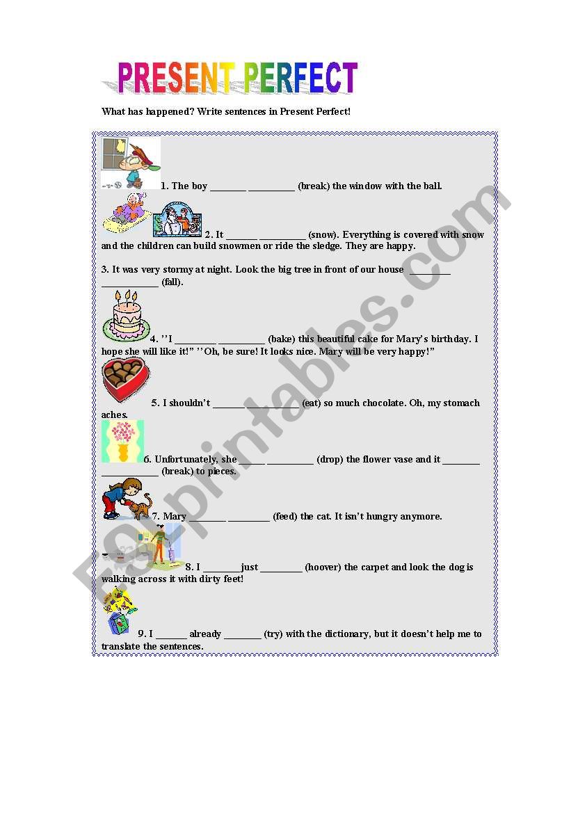 Present Perfect worksheet