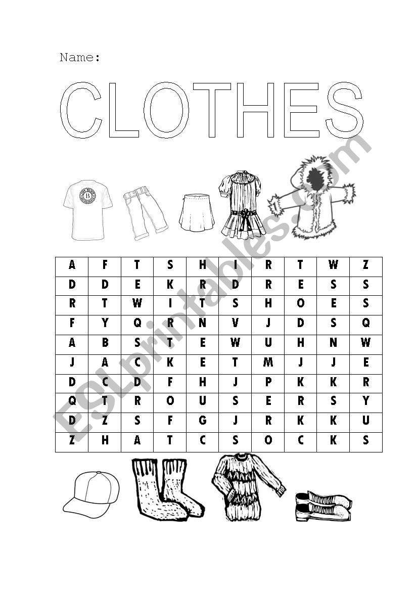 CLOTHES worksheet