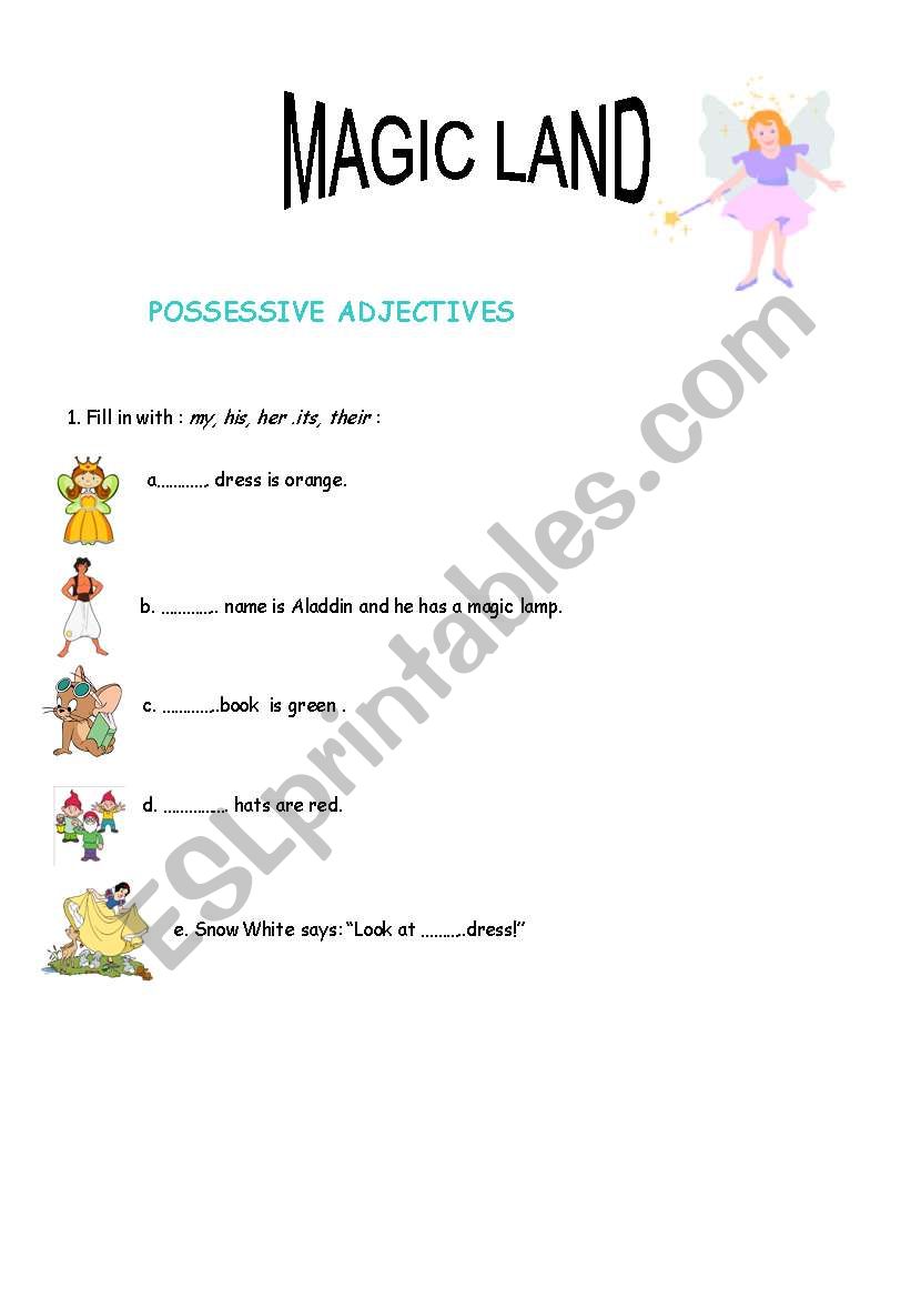 possessive adjectives worksheet