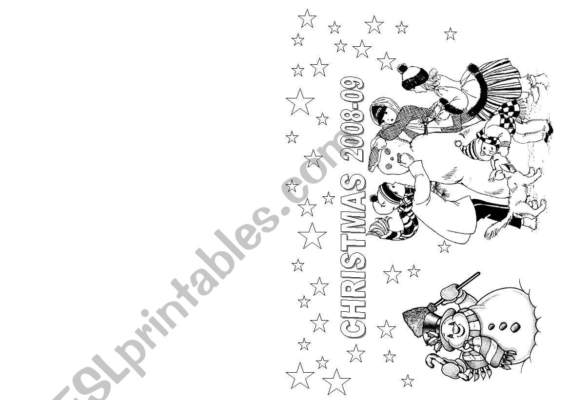 Crhistmas postcard 2 worksheet