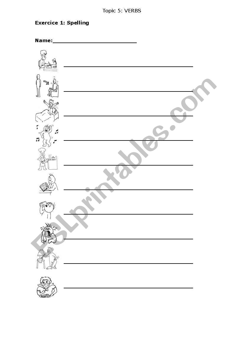 verbs spelling worksheet