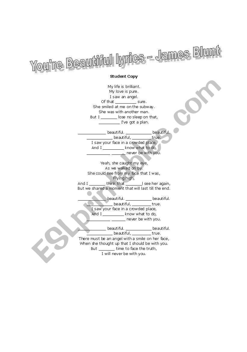 James Blunt - Youre Beautiful