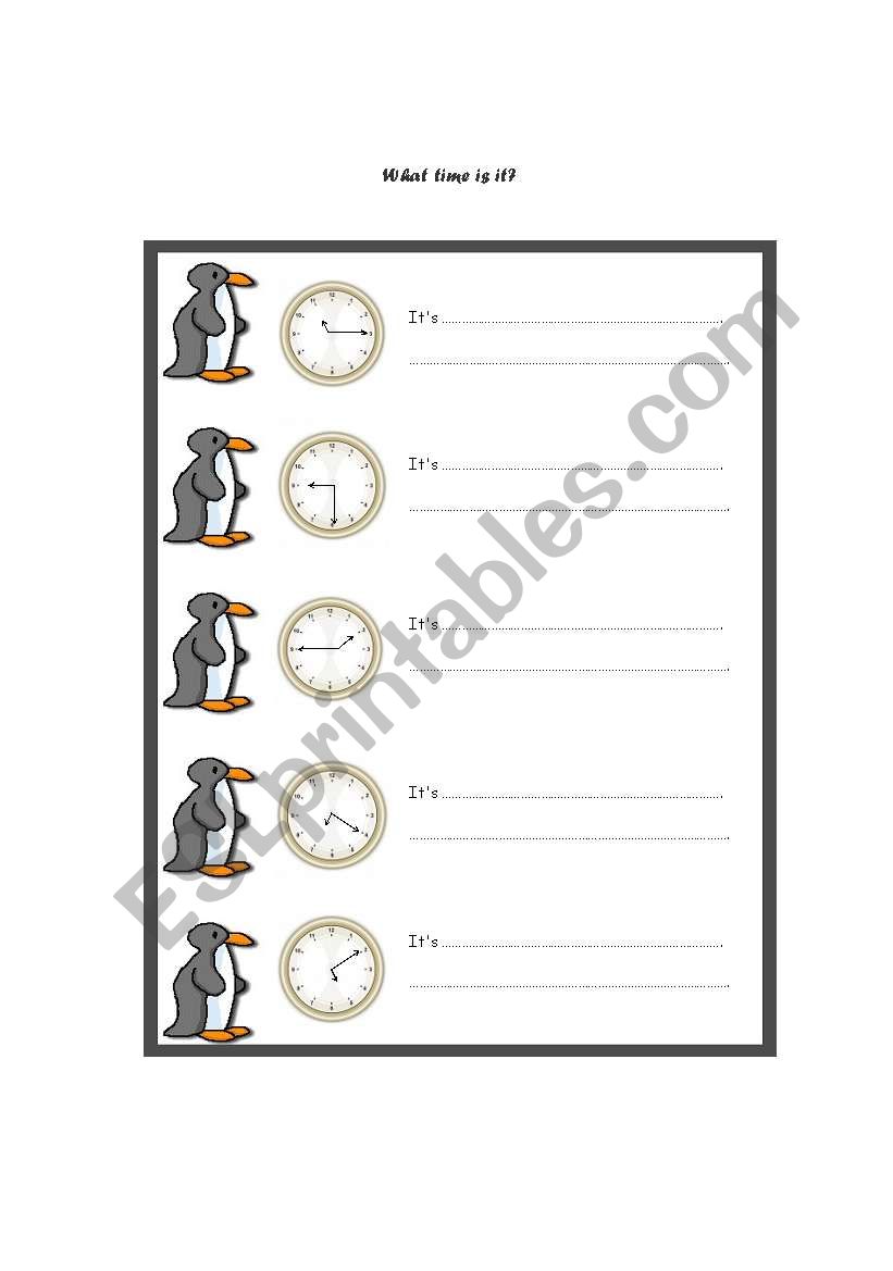 What time is it? worksheet