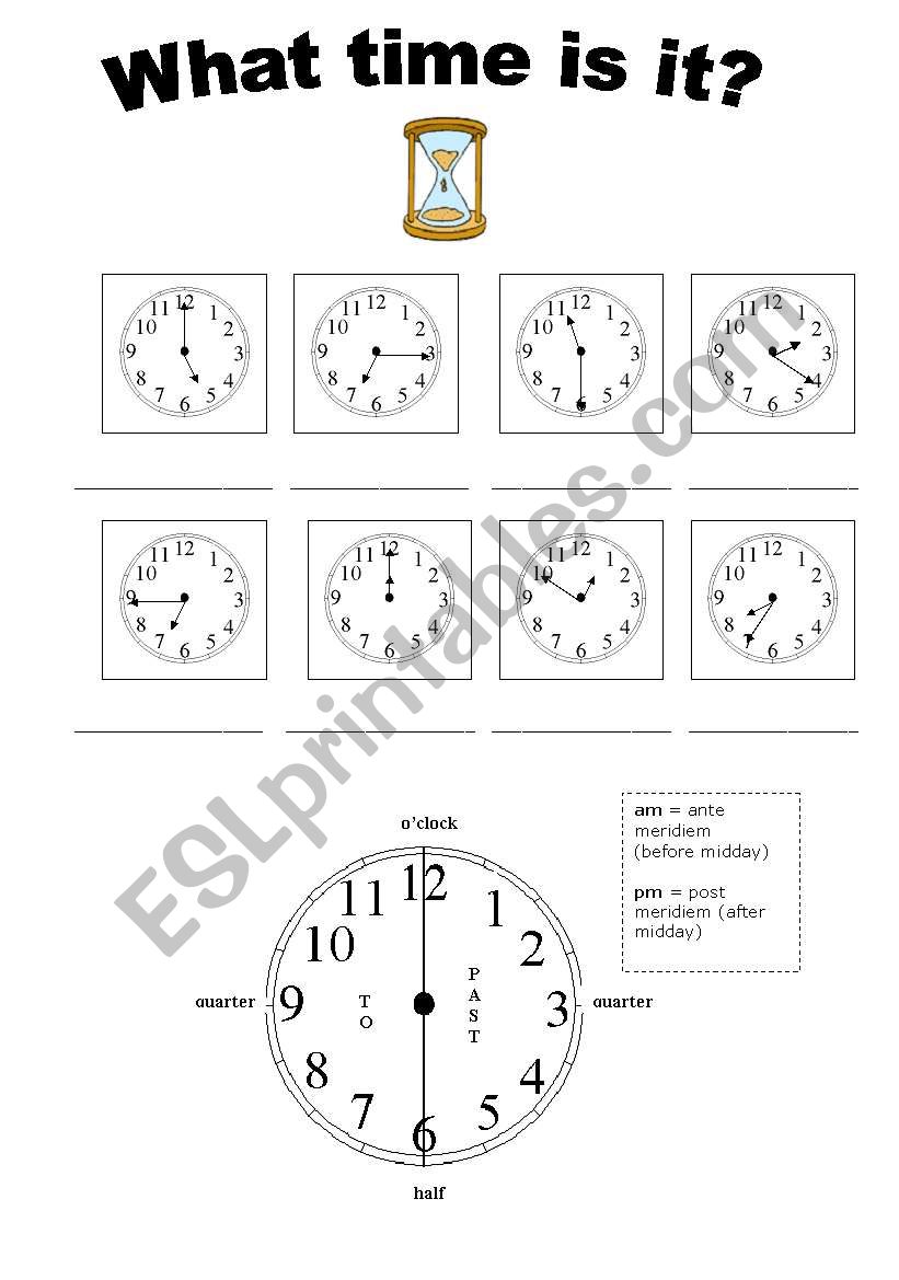 What time is it? worksheet