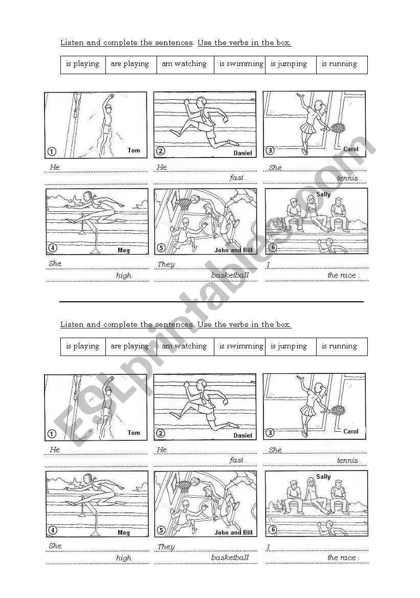 PRESENT CONTINUOUS  worksheet