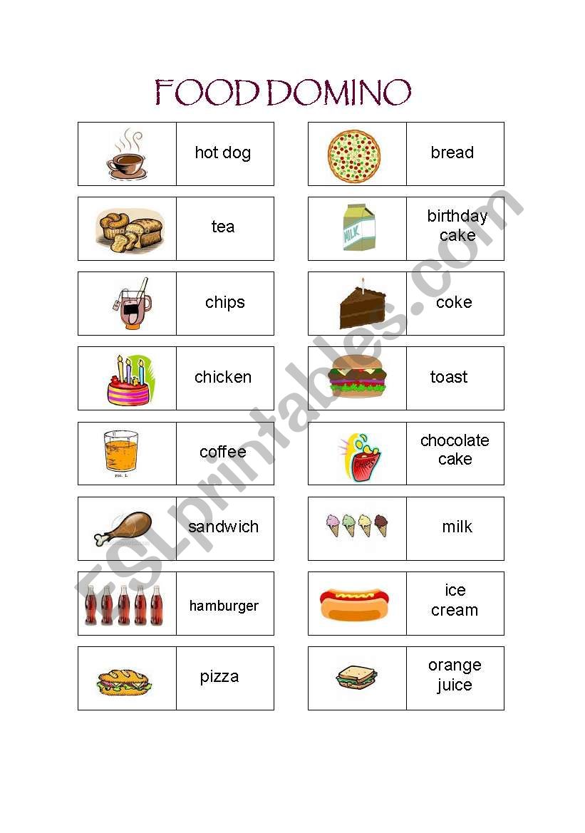 FOOD DOMINO worksheet