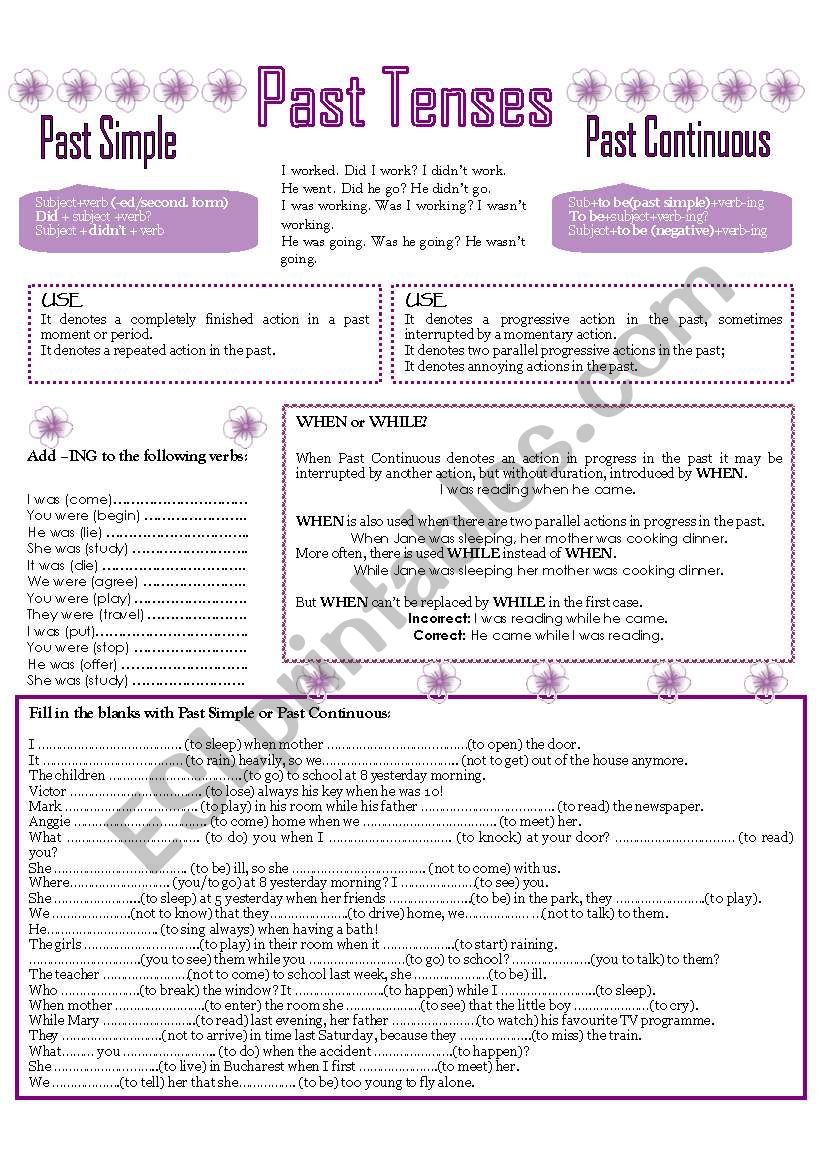 PAST TENSES worksheet