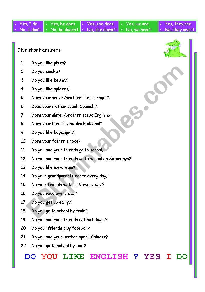 Present Simple worksheet