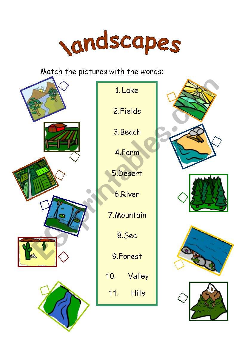 landscapes worksheet