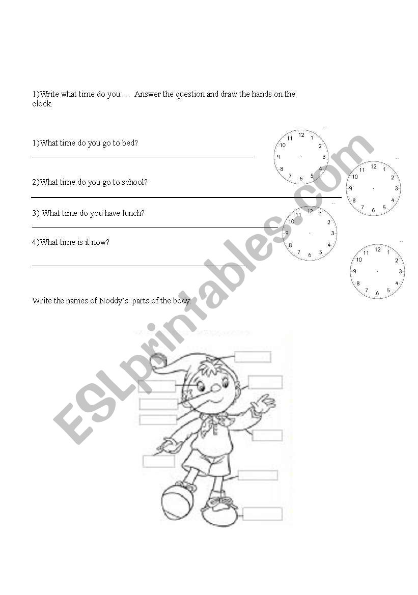parts of the body worksheet