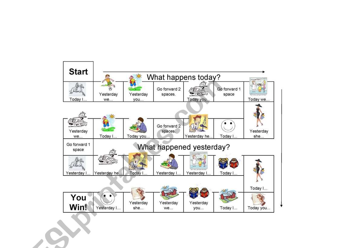 Past Simple Boardgame worksheet