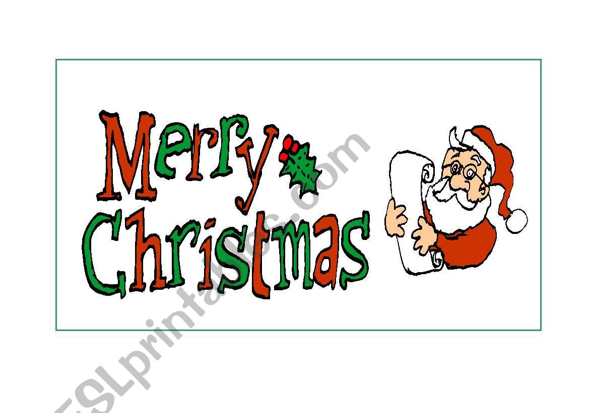 merry christmas worksheet